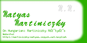 matyas martiniczky business card